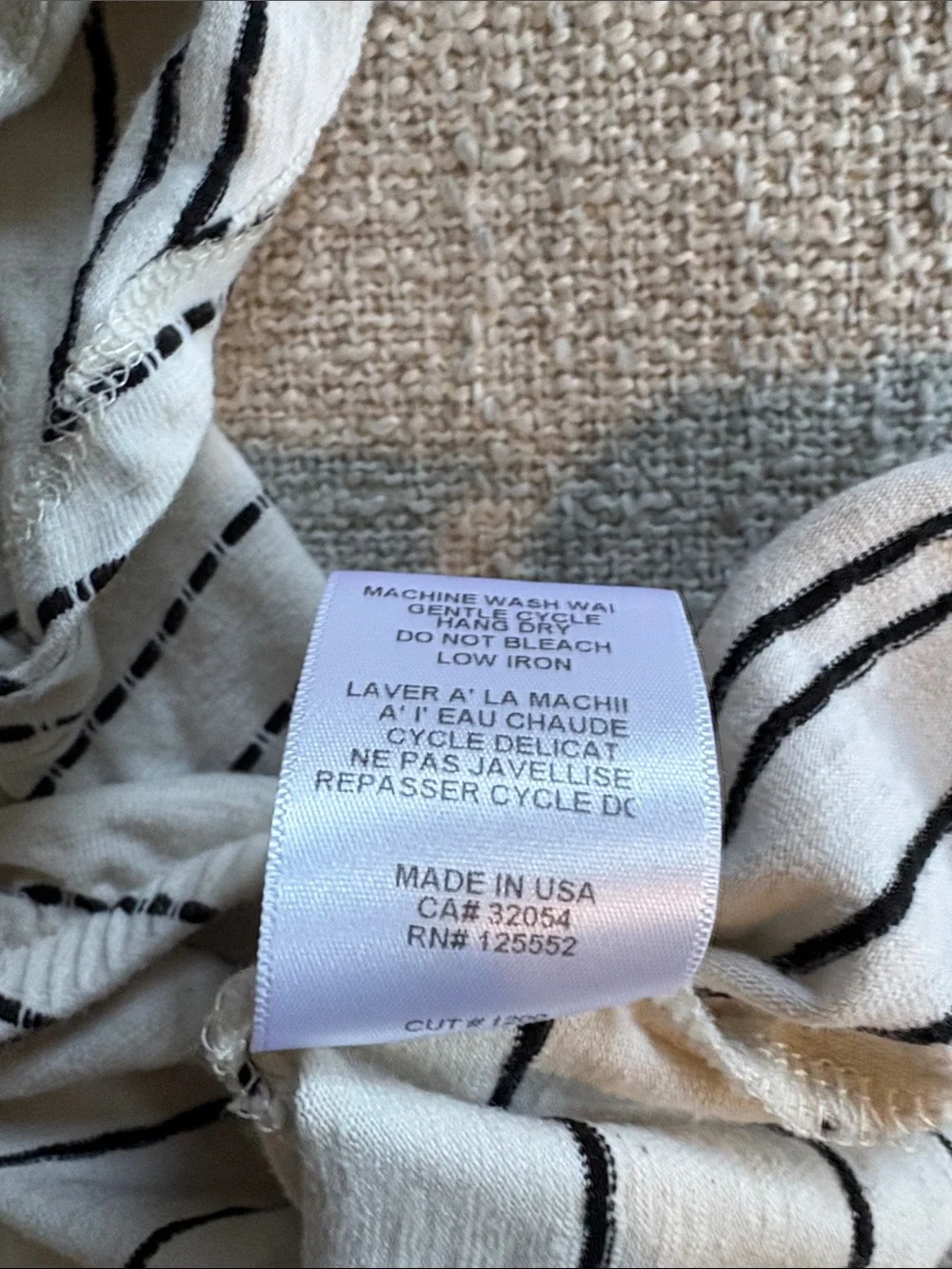 Dolan Left Coast Collection White Black Dotted Stripe Tee Shirt Womens Medium